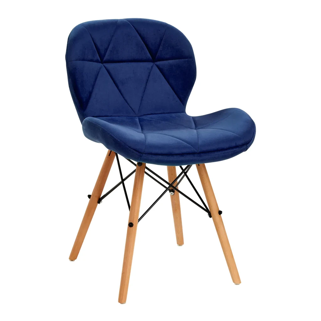 Silla de maquillaje 4Rico QS-186 terciopelo azul
