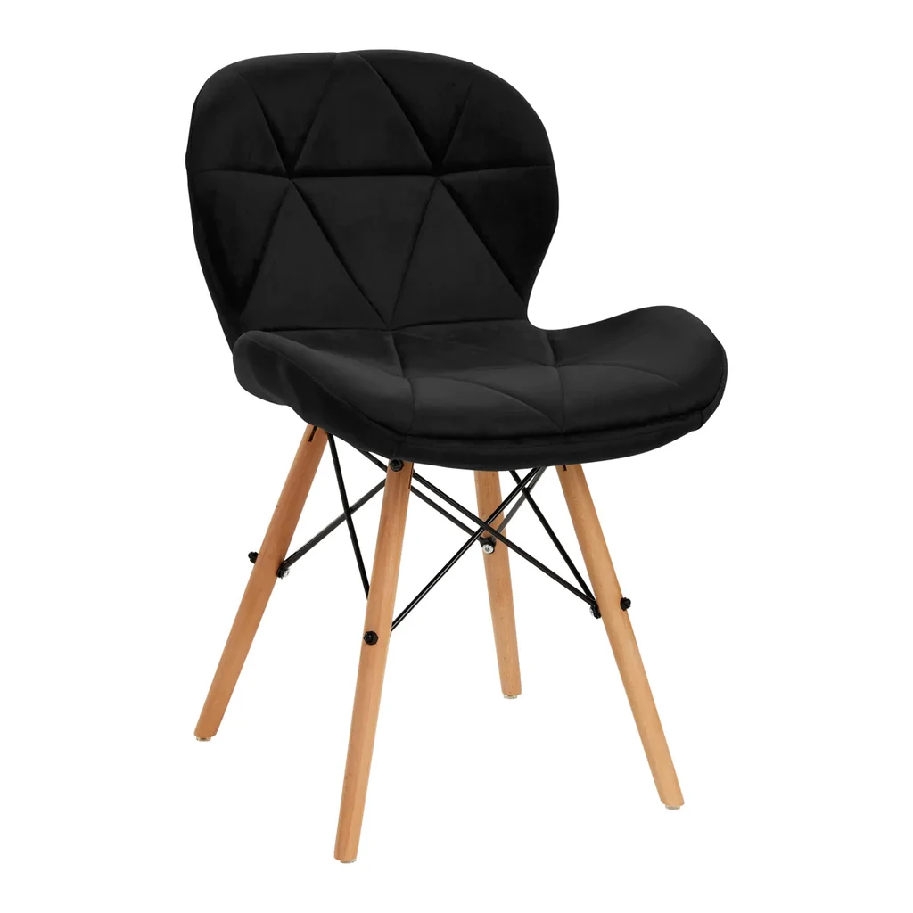 Silla de maquillaje 4Rico QS-186 terciopelo negro