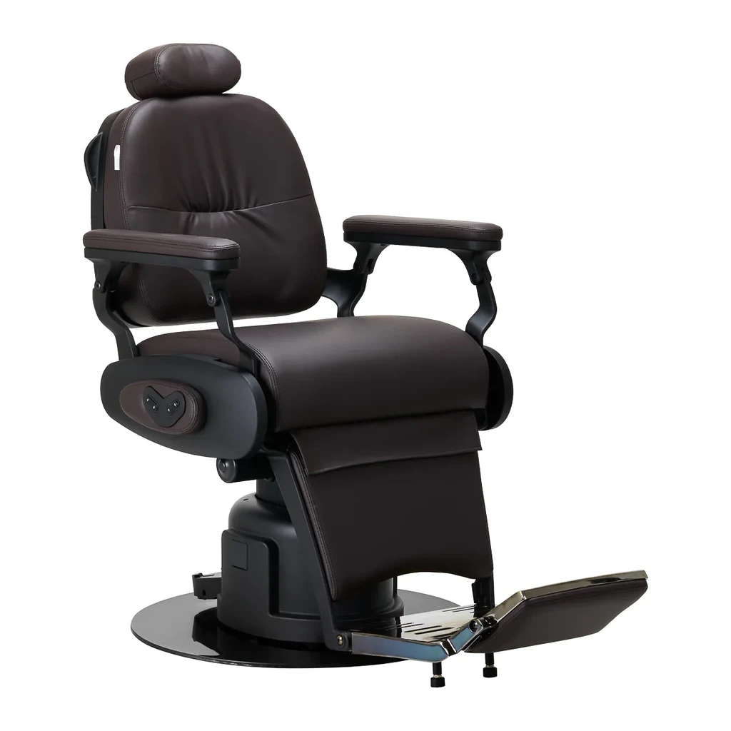 Sillón de barbero eléctrico Gabbiano Duke marrón